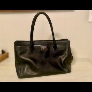 Coach Zip Top Tote Black Leather